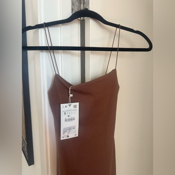 Zara Brown Mini Slip Dress - Picture 3 of 7